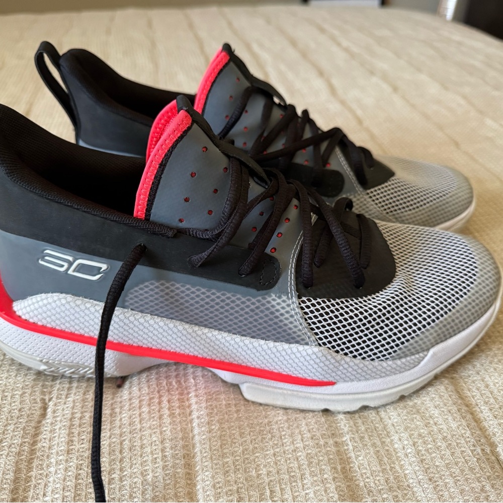 Under Armour Curry 7 — Red and Black Sneakers